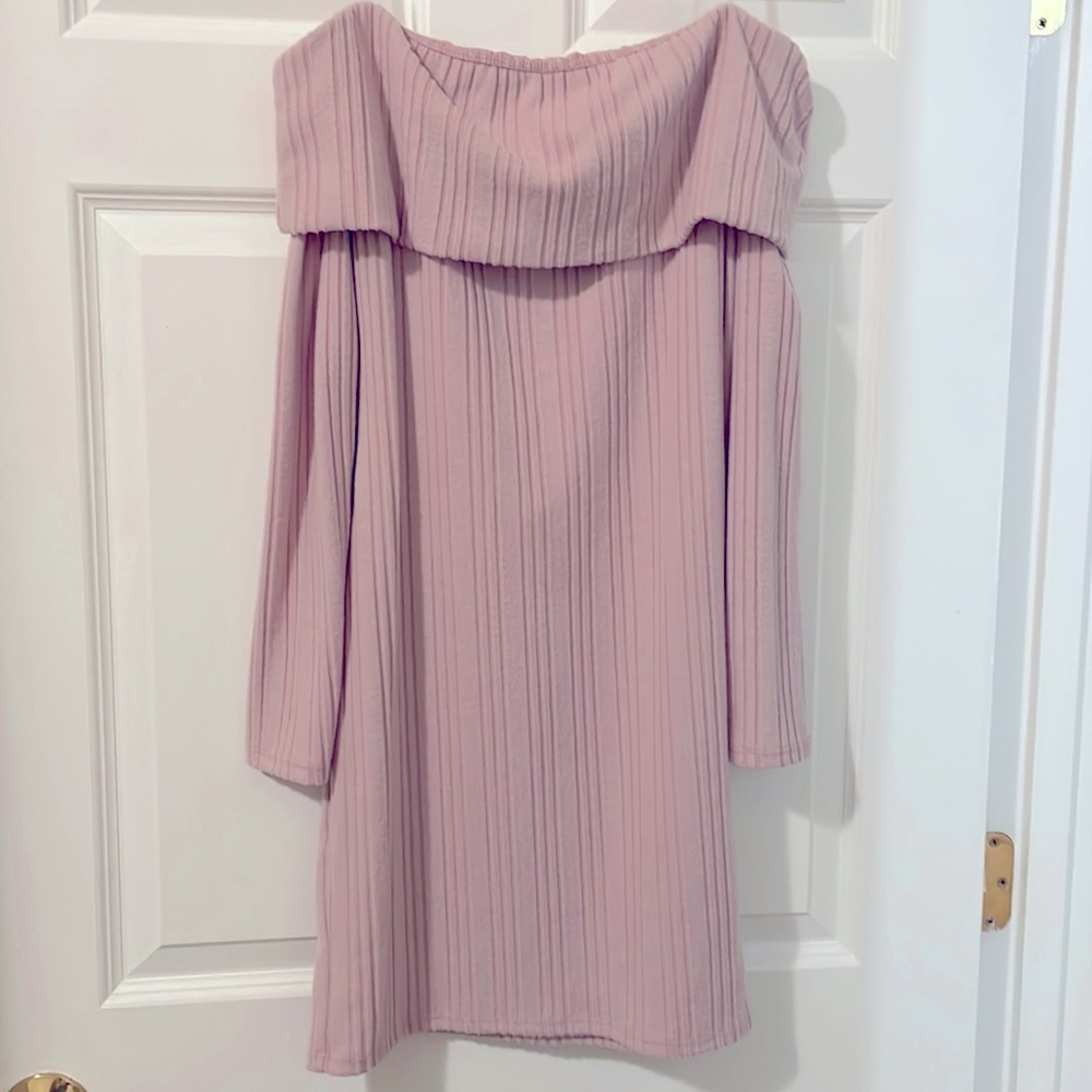 Pink sweater dress